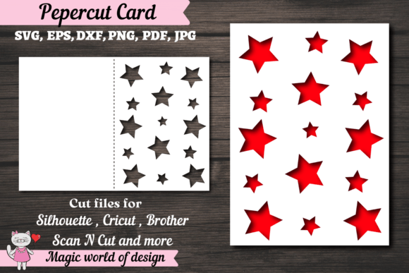 Asterisks Card Svg: A Hand-Drawn Papercut Template