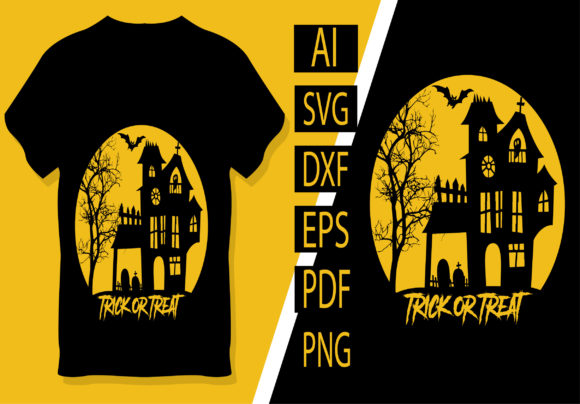 Trick or Treat T Shirt Design Templates for Halloween